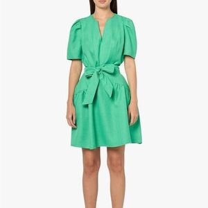 NWT Shoshanna Women's Spring Green Linen Kenlie Dress